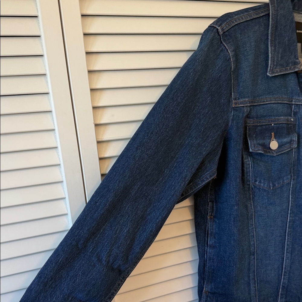 Banana Republic Dark Blue Jean Jacket Size Large NWOT - Picture 4 of 9